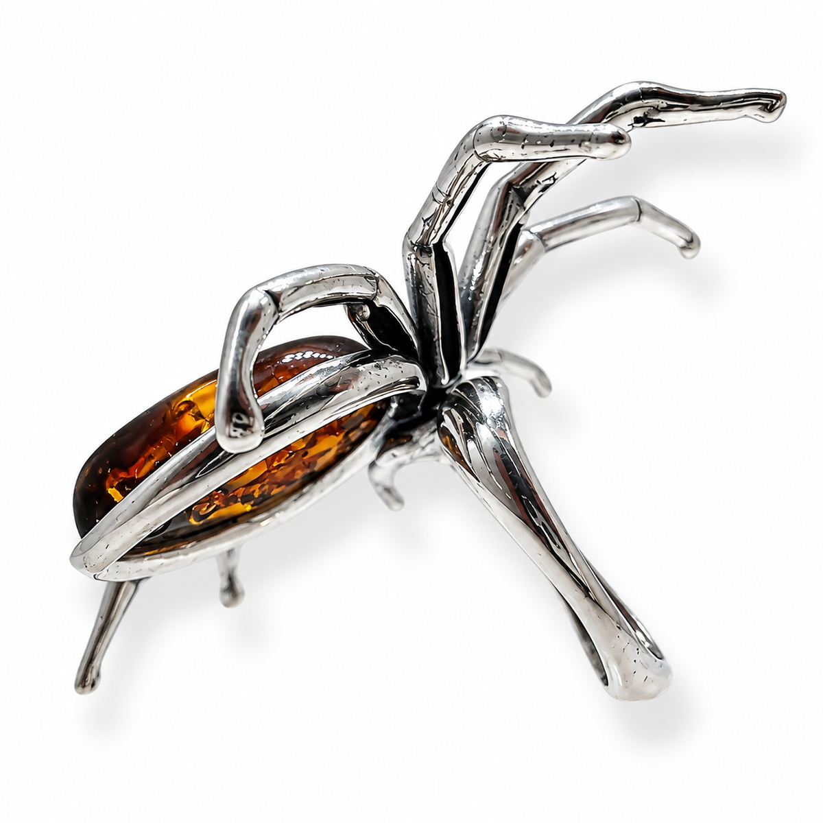 Baltic Amber Spider Ring