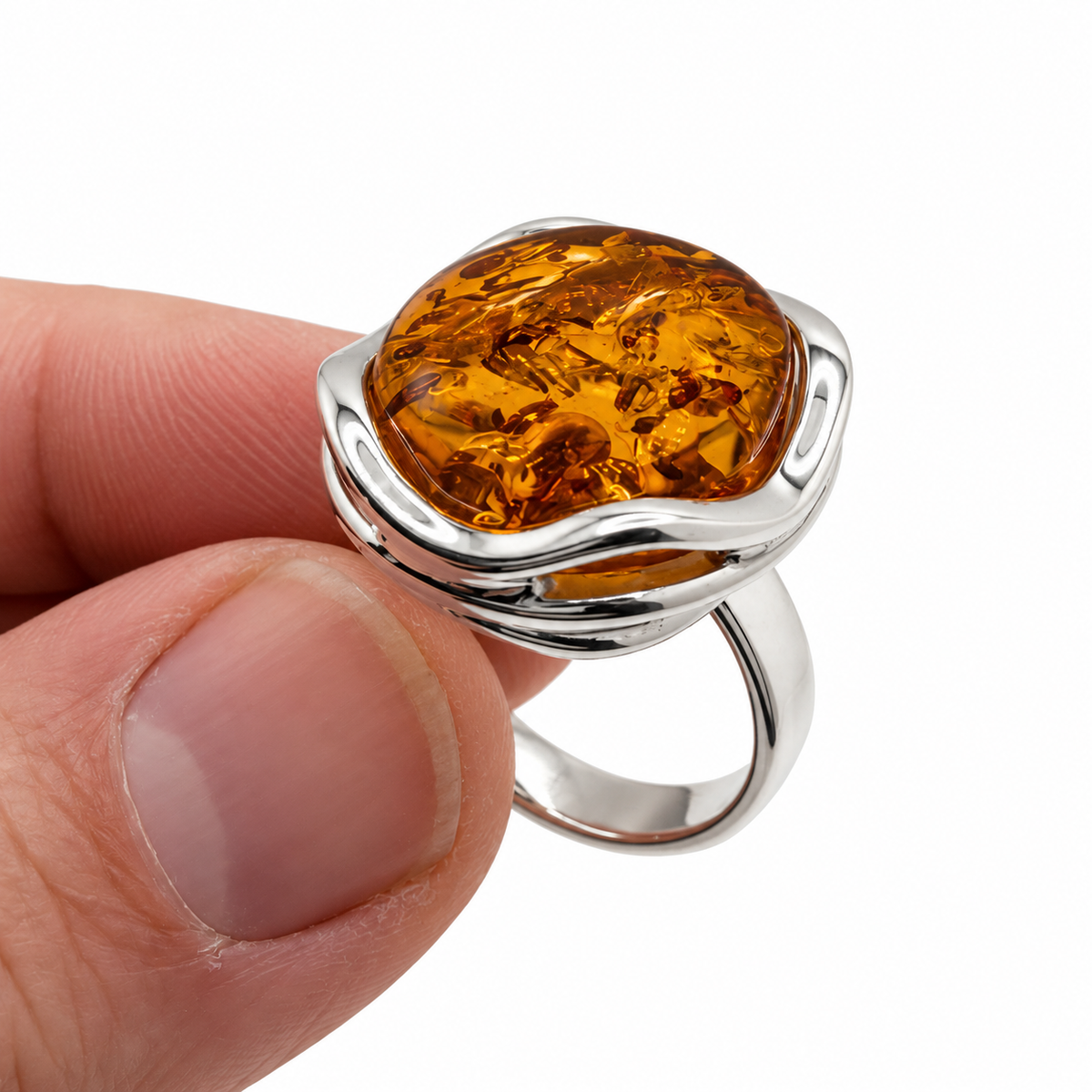 Baltic Amber Sterling Silver Ring