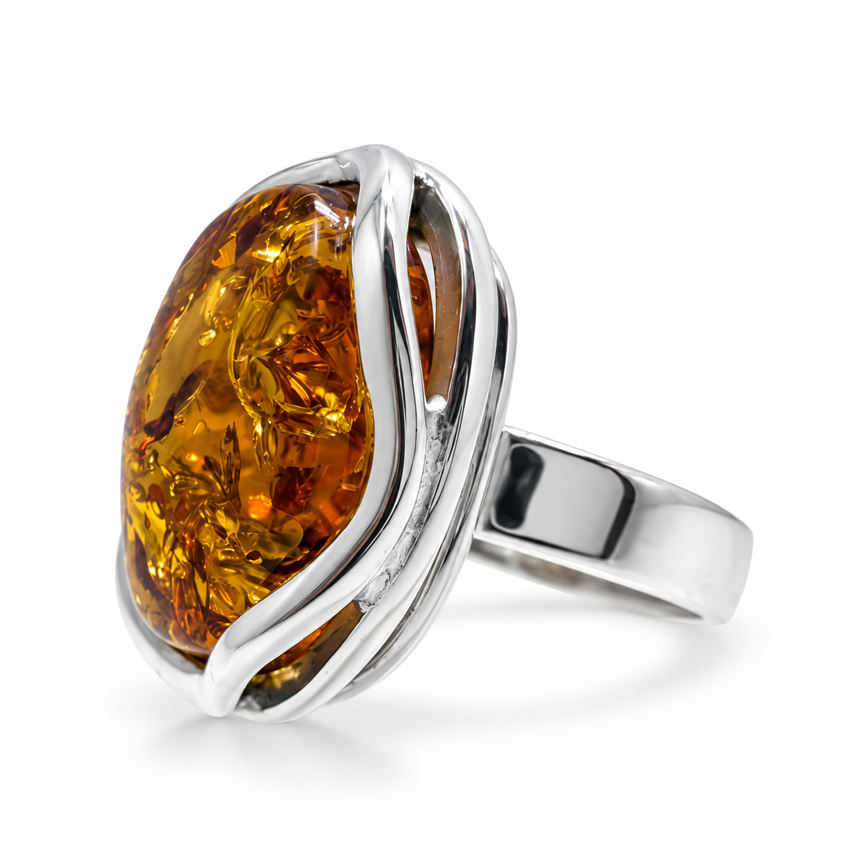 Baltic Amber Sterling Silver Ring