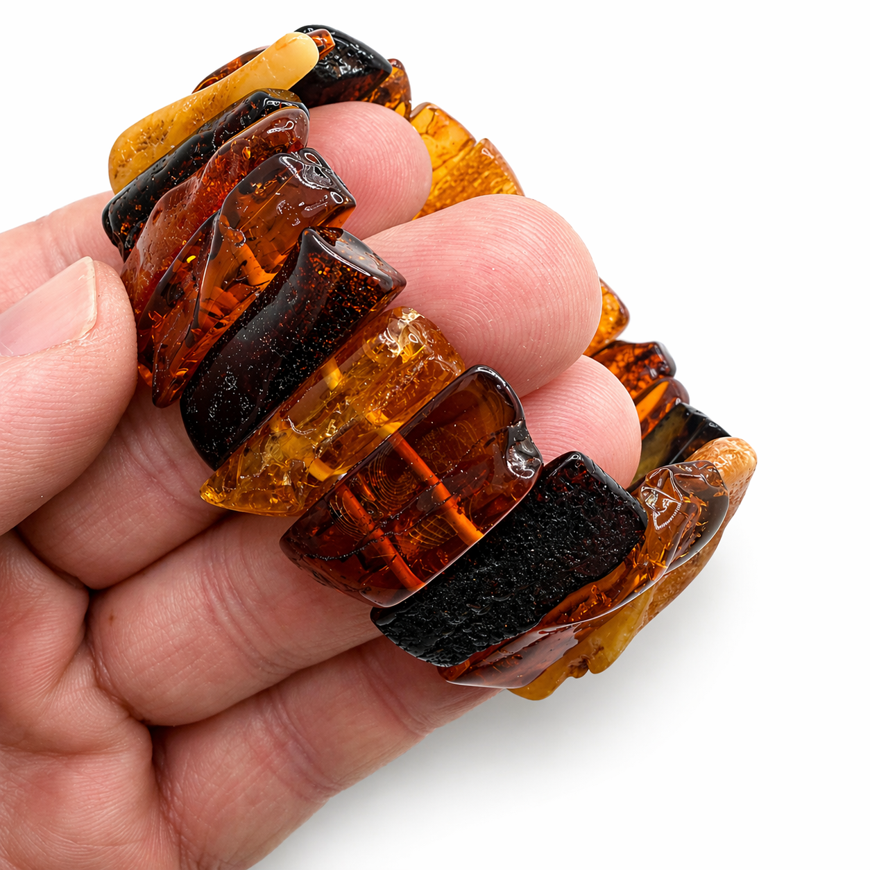 Baltic Amber Stretch Bracelet – Honey Cognac Amber