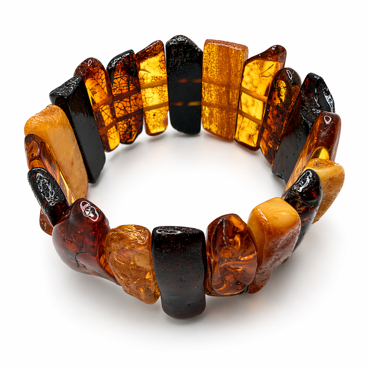 Baltic Amber Stretch Bracelet – Honey Cognac Amber