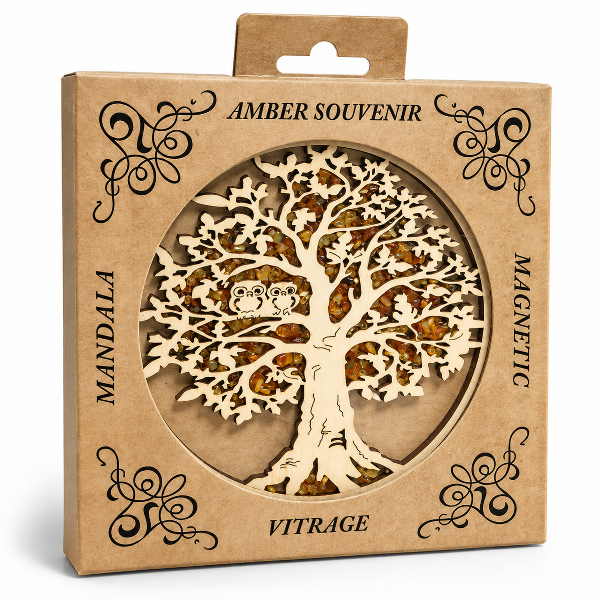 Baltic Amber Sun Catcher Natural Wood Ornament