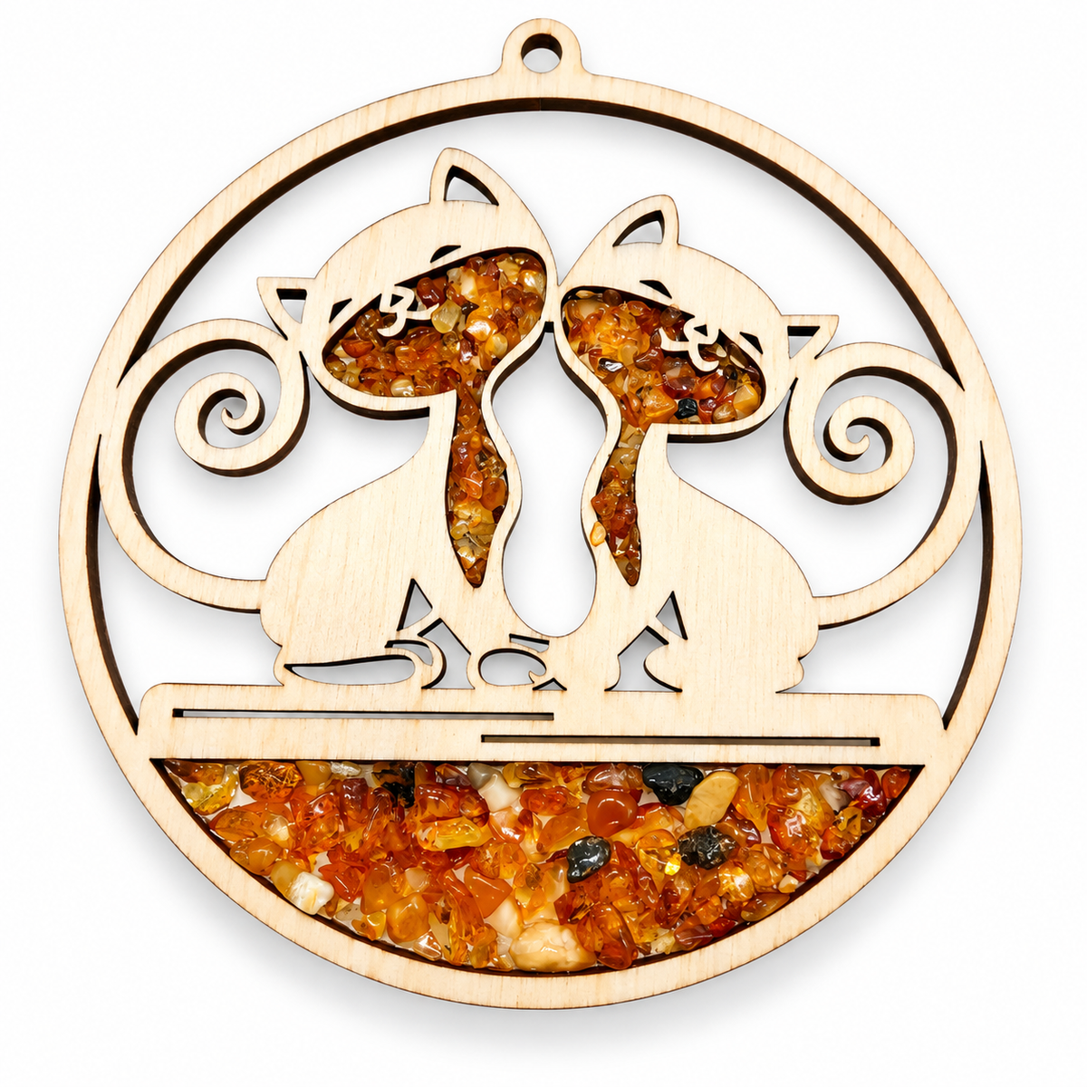 Baltic Amber Sun Catcher Natural Wood Ornament