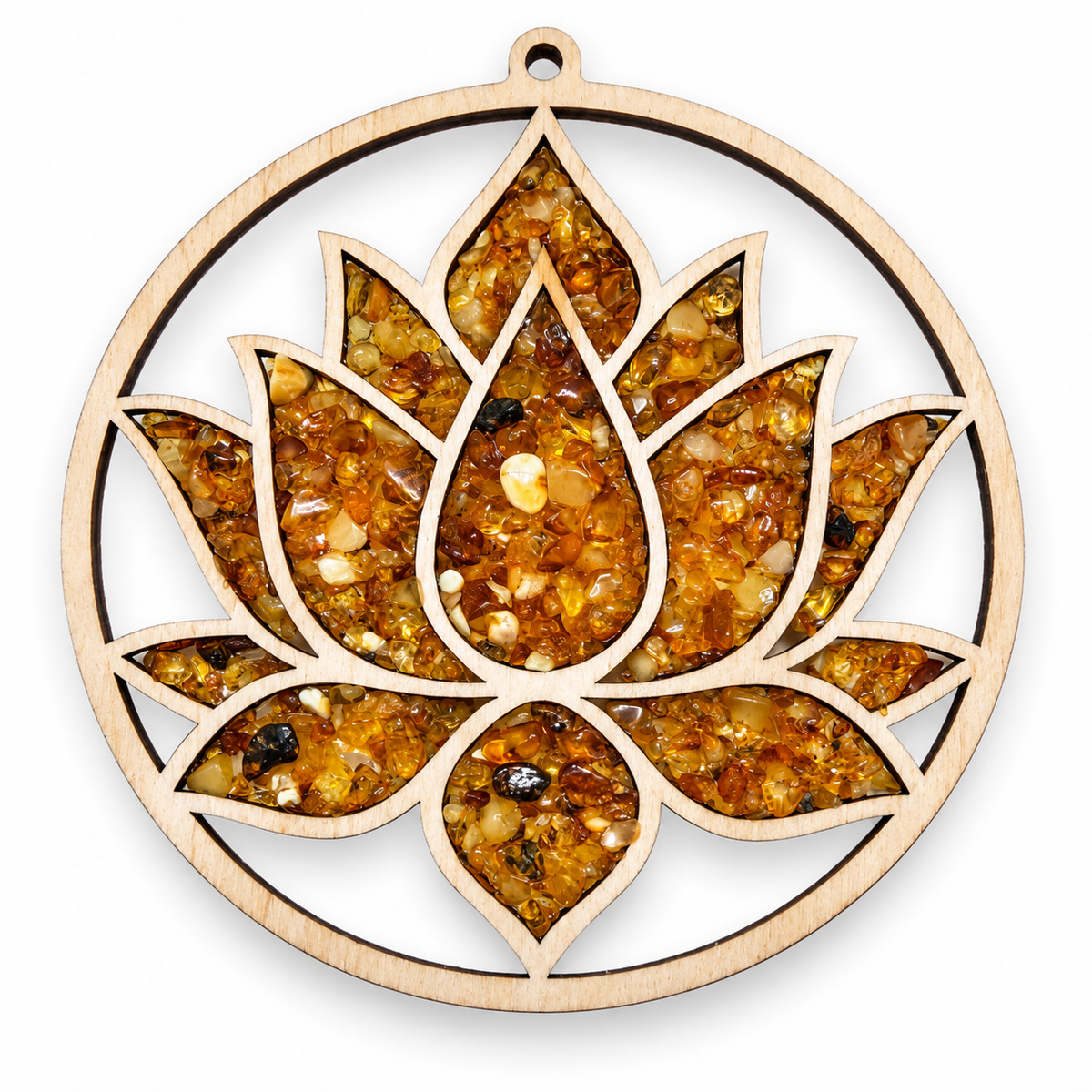 Baltic Amber Sun Catcher Natural Wood Ornament