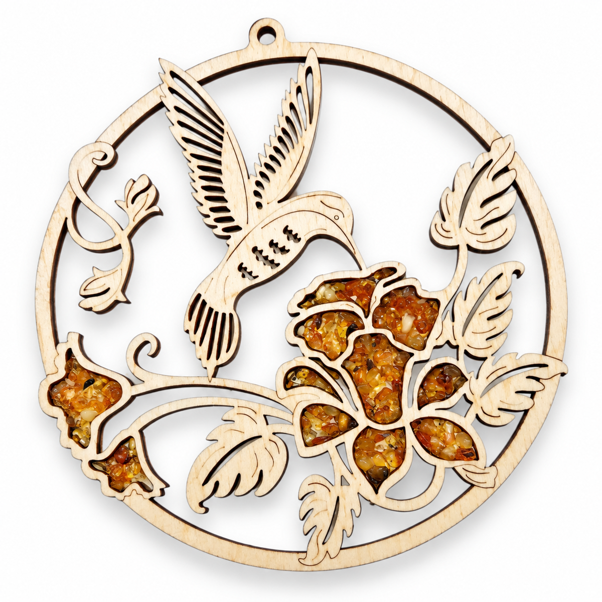 Baltic Amber Sun Catcher Natural Wood Ornament