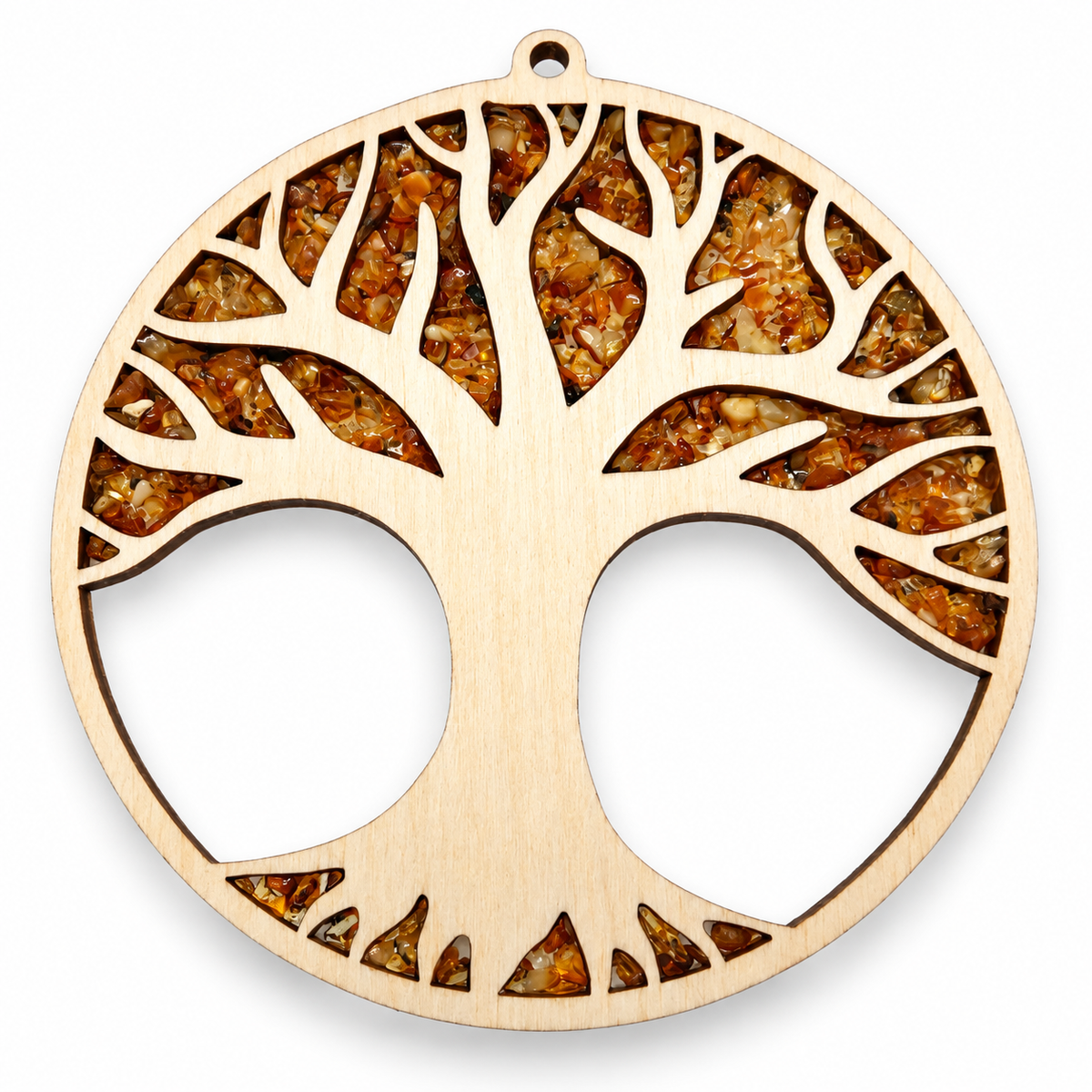 Baltic Amber Sun Catcher Natural Wood Ornament