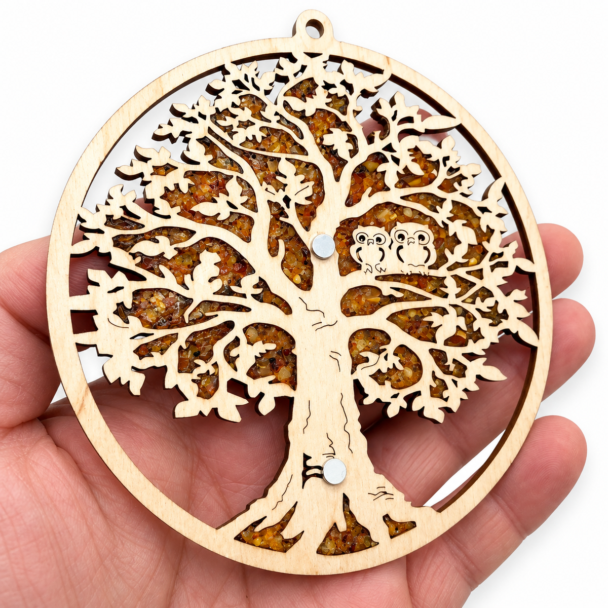 Baltic Amber Sun Catcher Natural Wood Ornament