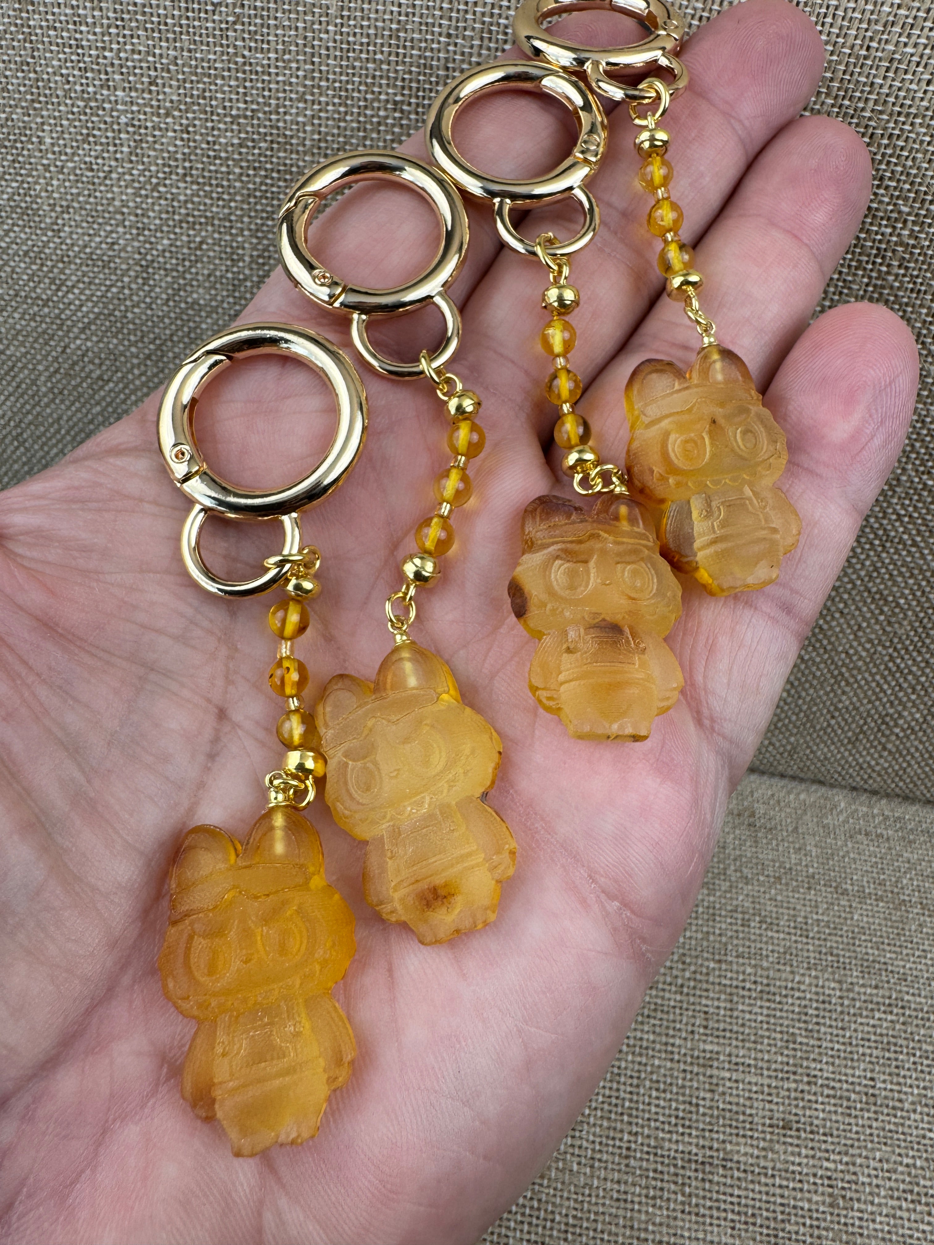Baltic Amber “Labubu” Purse Charm