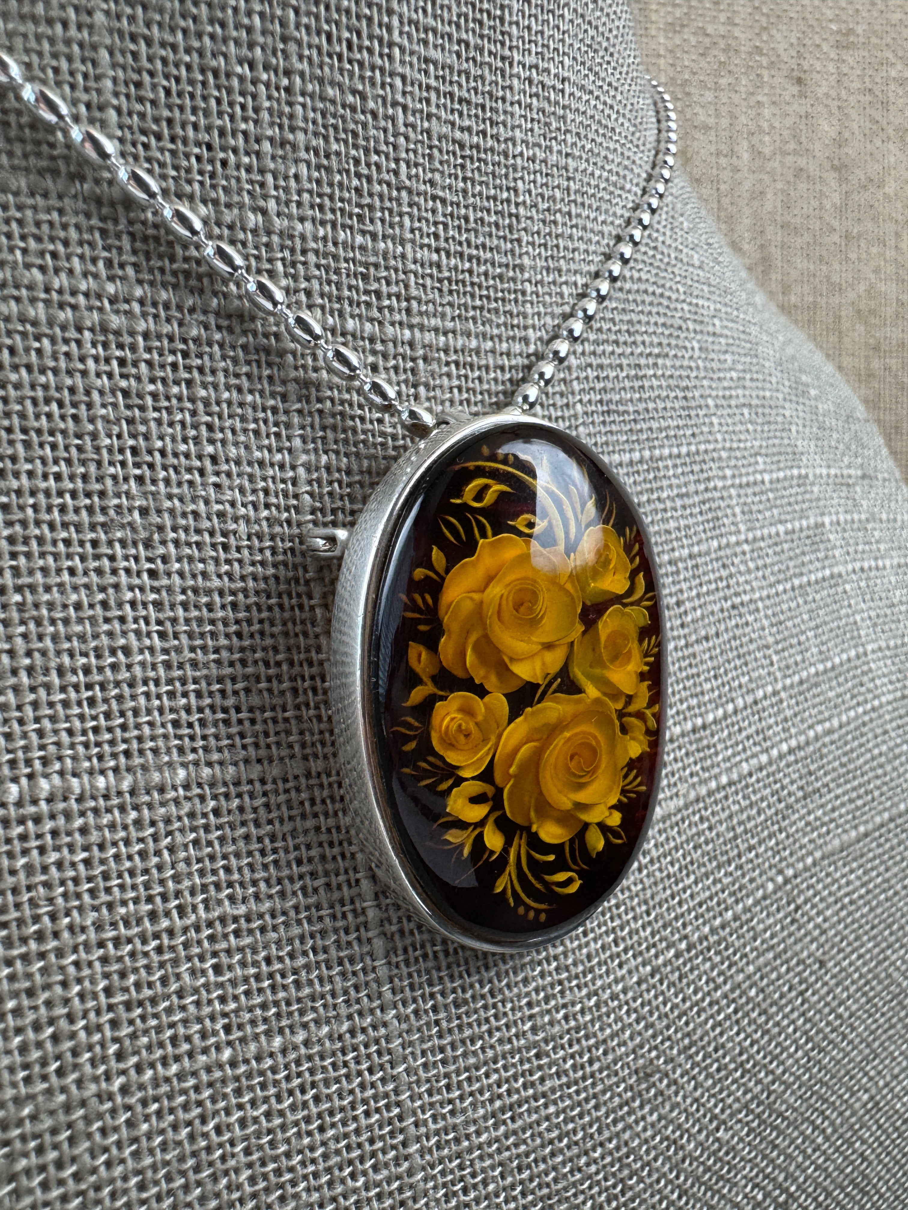 Baltic amber hand etched cameo - Intaglio - pendant or brooch - Handmade in Poland