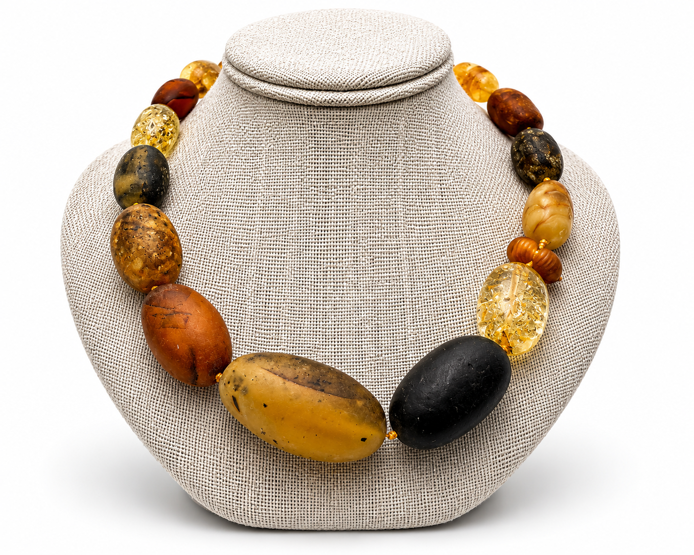 Museum Quality Genuine Baltic Amber Oversized Bead Necklace 
