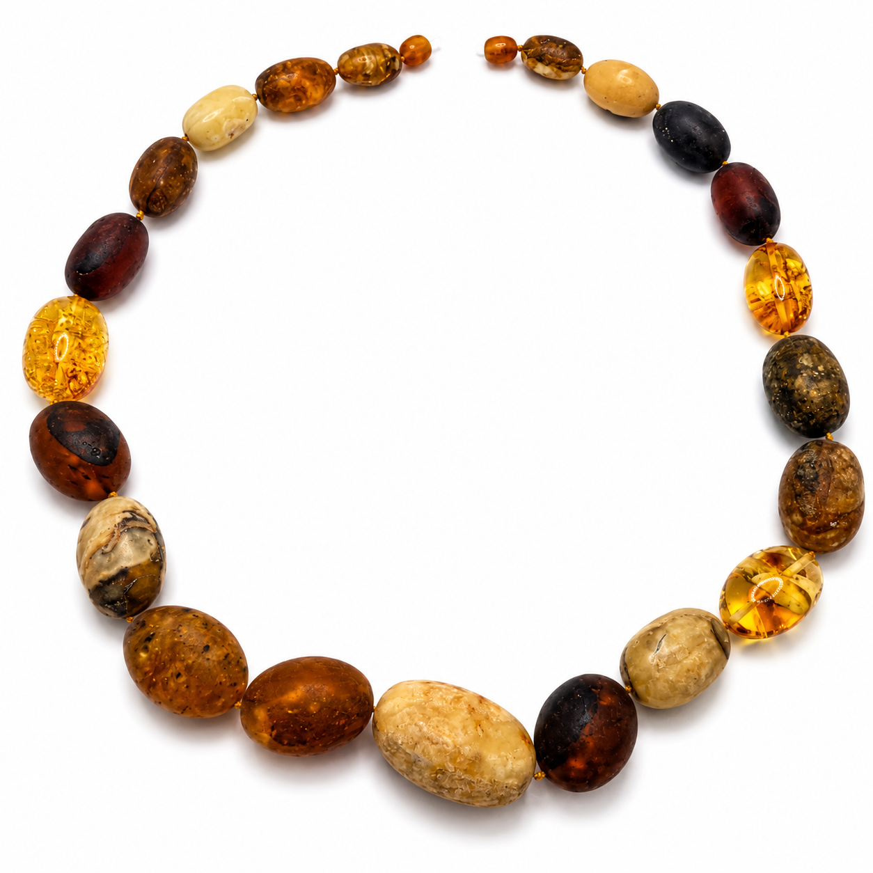 Museum Quality Genuine Baltic Amber Oversized Bead Necklace 