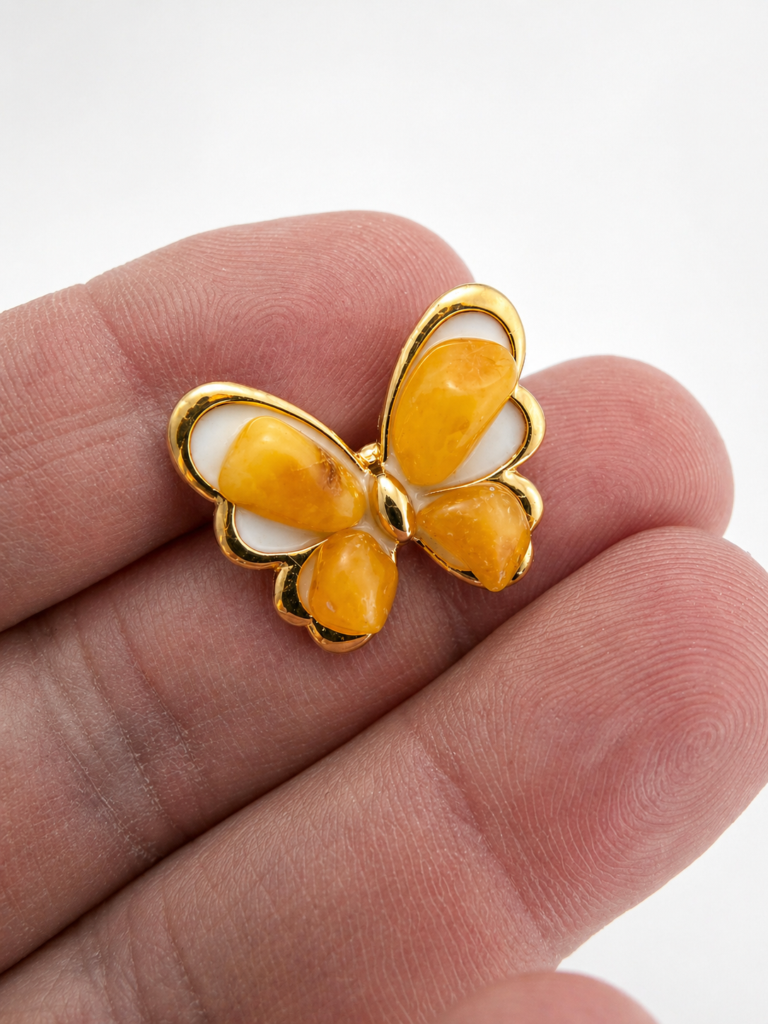 Genuine Baltic Amber Butterscotch Butterfly Brooch – Vintage Inspired Nature Jewelry