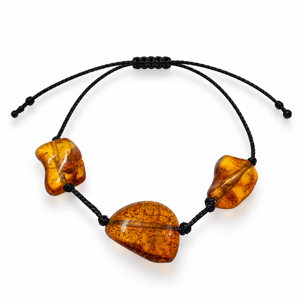 Genuine Baltic Amber Adjustable String Bracelet 