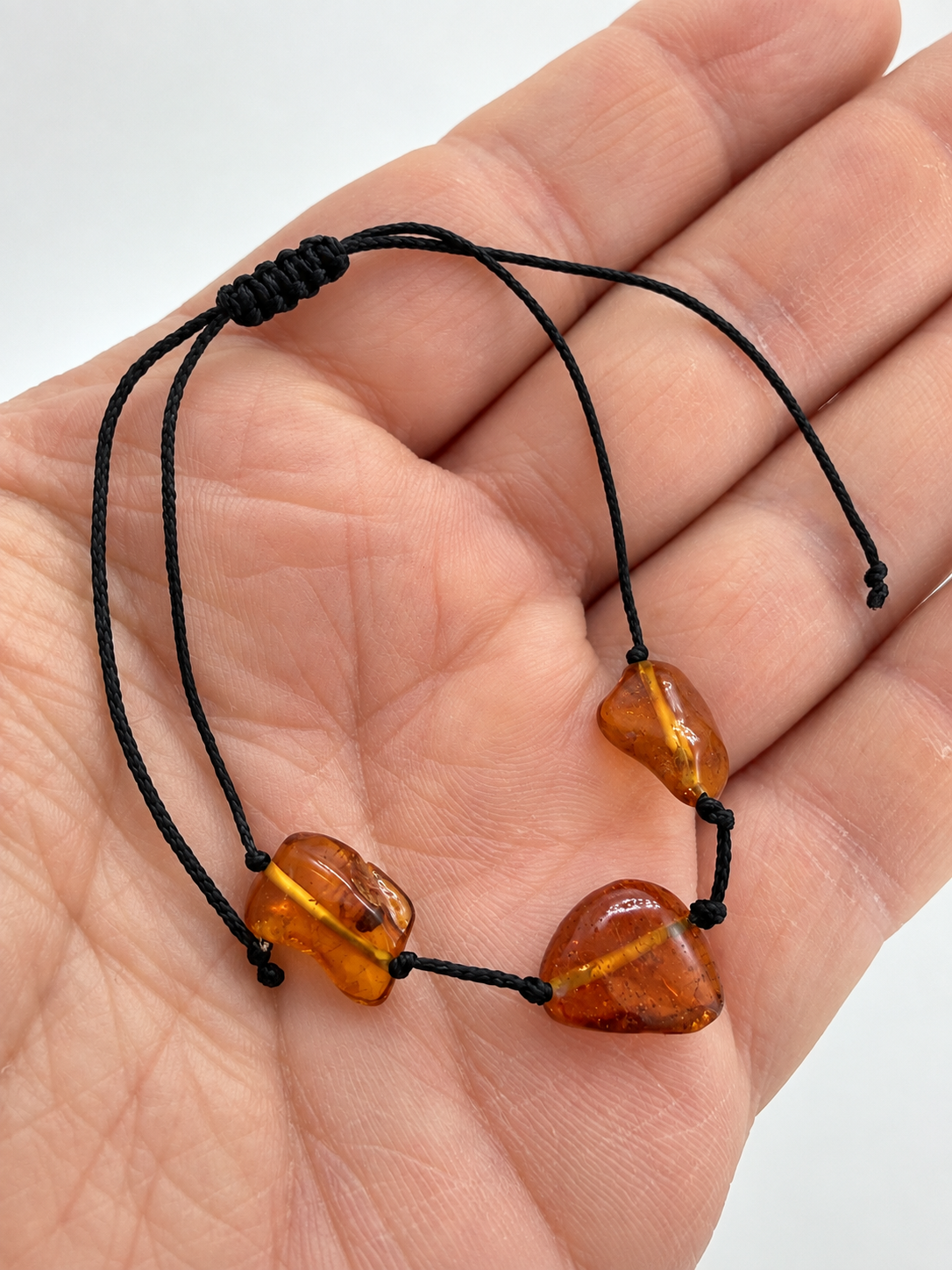 Genuine Baltic Amber Adjustable String Bracelet 