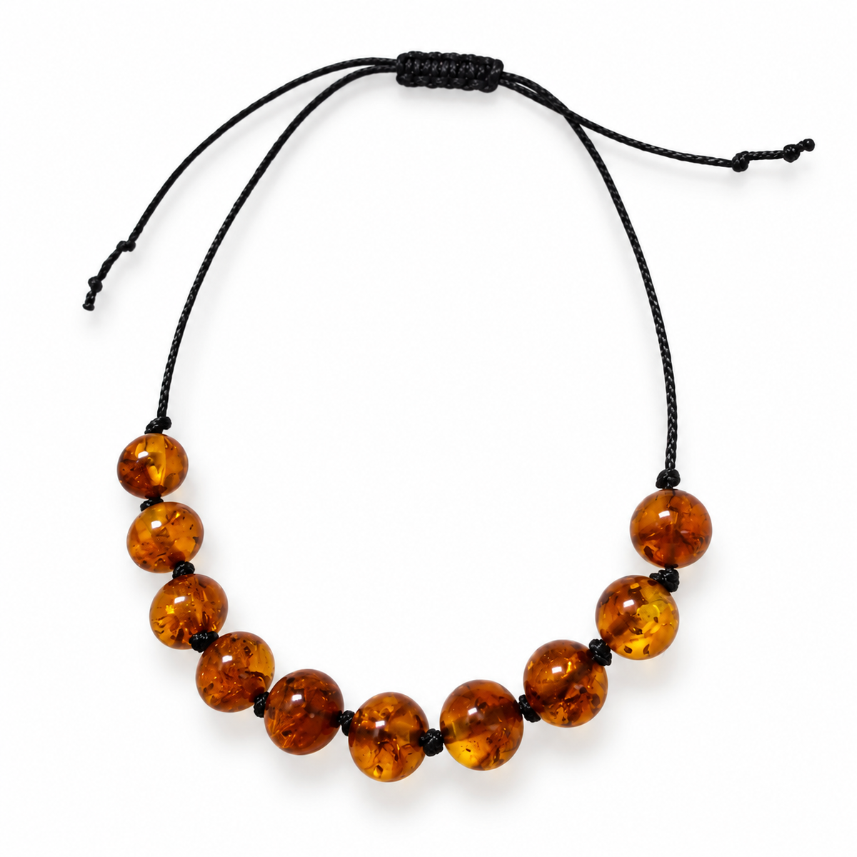 Genuine Baltic Amber Adjustable String Bracelet 