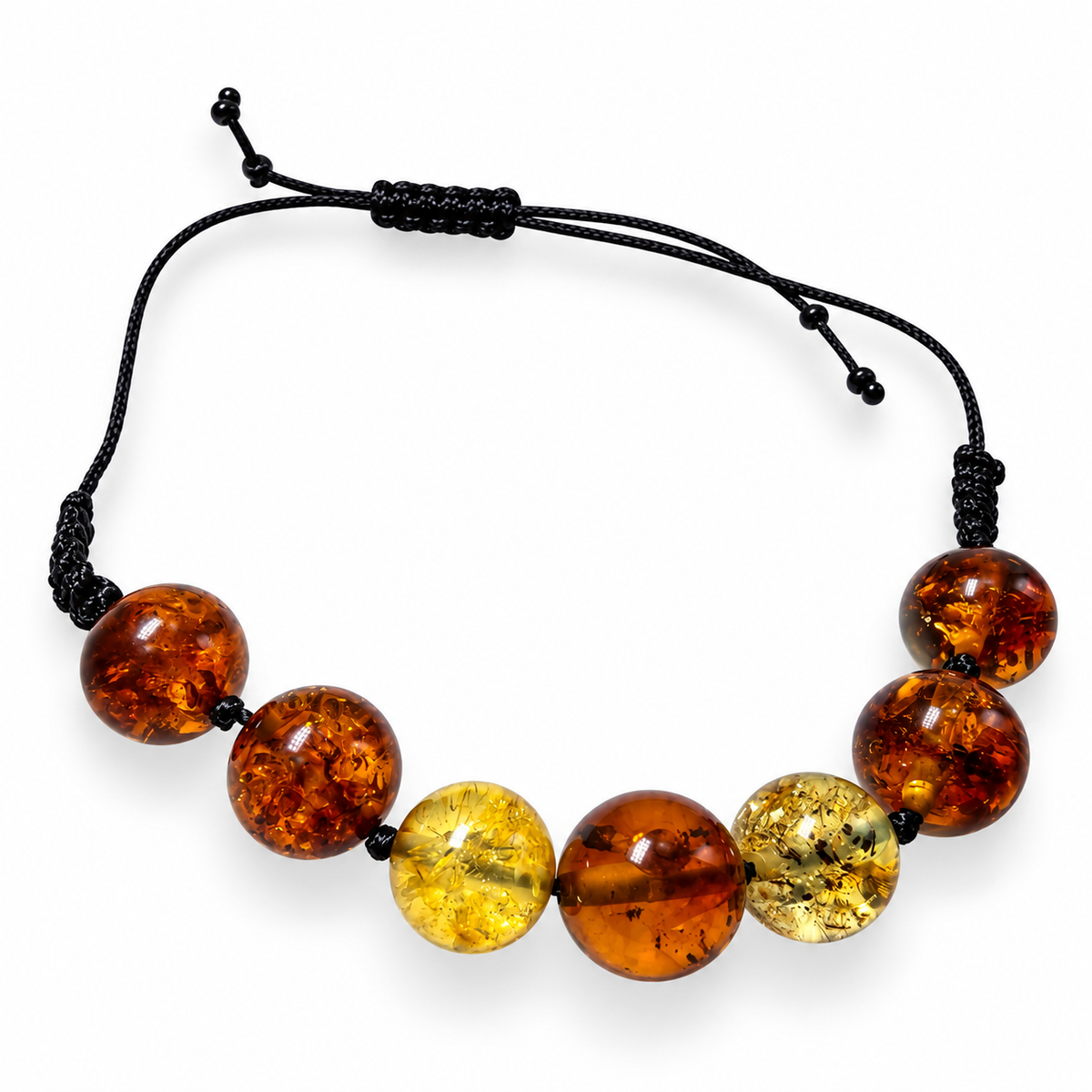 Genuine Baltic Amber Adjustable String Bracelet 