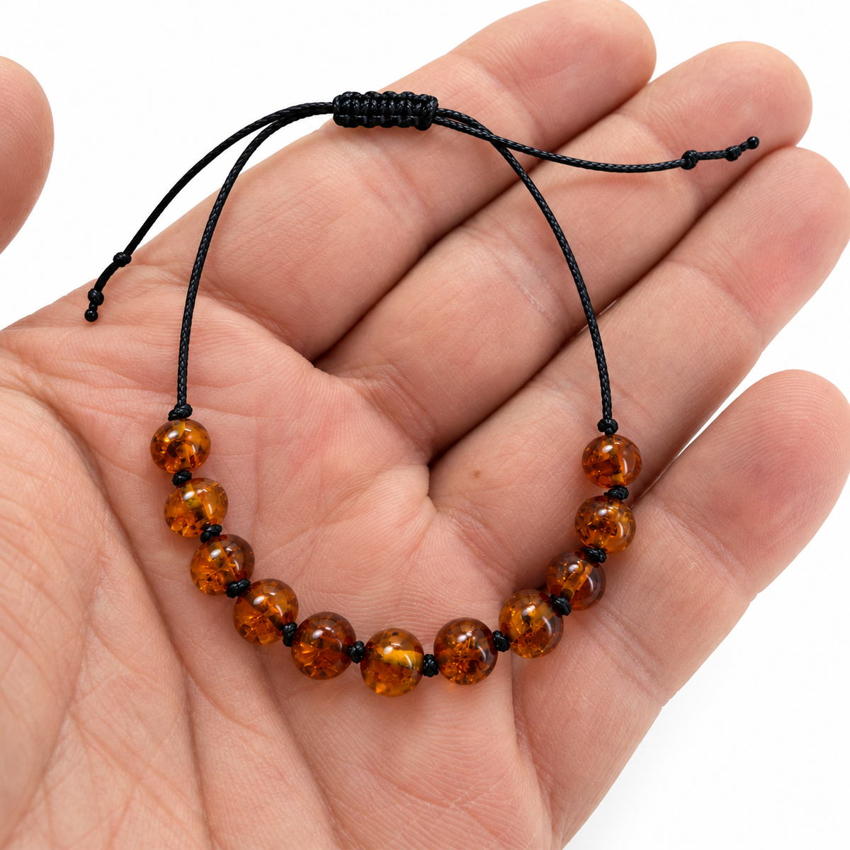 Genuine Baltic Amber Adjustable String Bracelet 