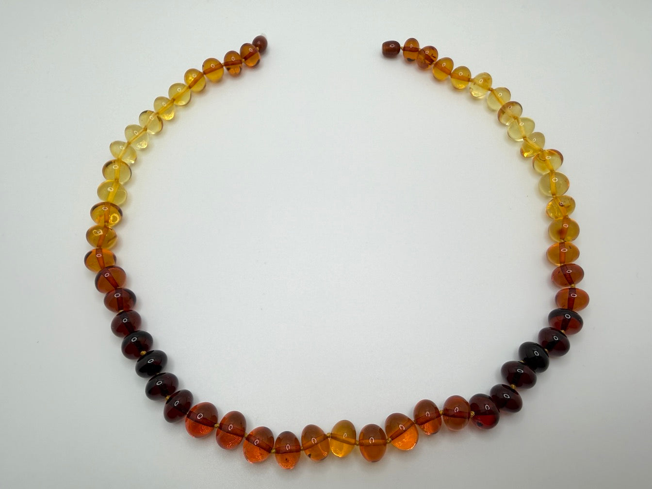 Genuine Baltic Amber Baroque Ball Necklace – Multicolor Rainbow