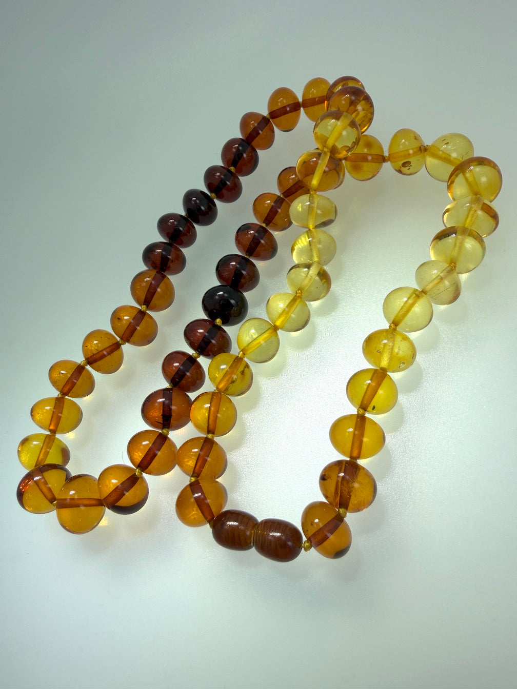 Genuine Baltic Amber Baroque Ball Necklace – Multicolor Rainbow