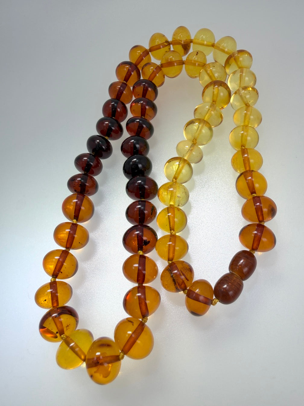 Genuine Baltic Amber Baroque Ball Necklace – Multicolor Rainbow