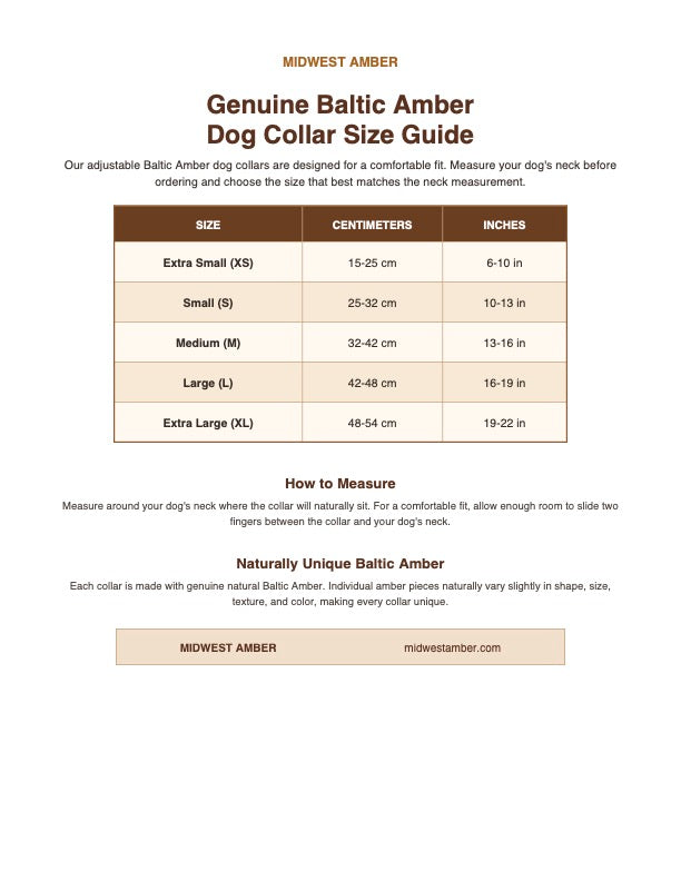Genuine Baltic Amber Dog Collar, Natural Unpolished Amber Pet Collar, Adjustable Leather Flea & Tick Collar, Puppy Dog Collar