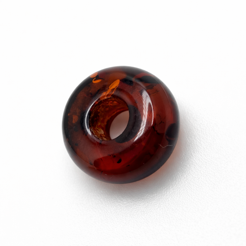 Genuine Baltic Amber Donut Bead Bracelet Inserts – Handmade in Lithuania – Round Amber Charms for Layering