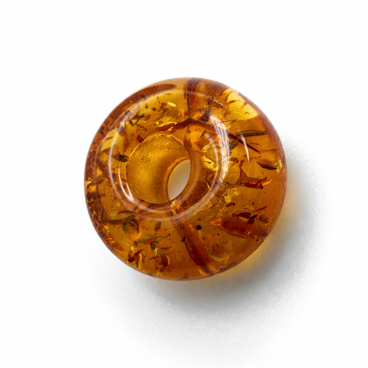 Genuine Baltic Amber Donut Bead Bracelet Inserts – Handmade in Lithuania – Round Amber Charms for Layering
