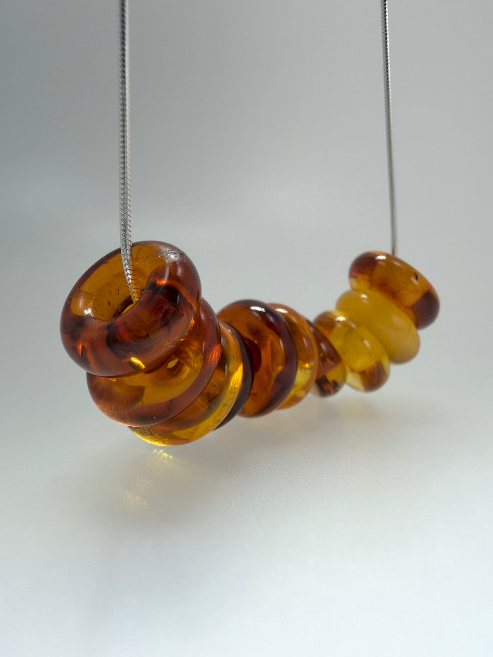 Genuine Baltic Amber Donut Bead Bracelet Inserts – Handmade in Lithuania – Round Amber Charms for Layering