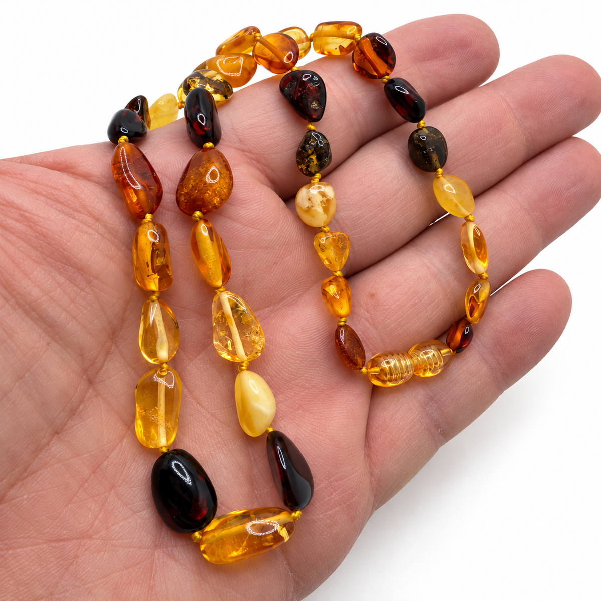 Genuine Baltic Amber Graduated Bead Necklace