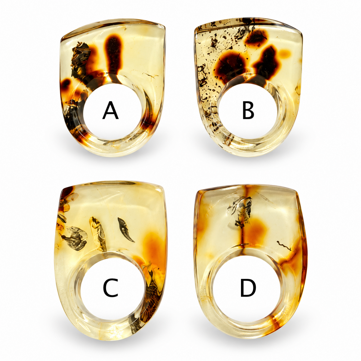 Genuine Baltic Amber Large Organic Lemon Statement Ring