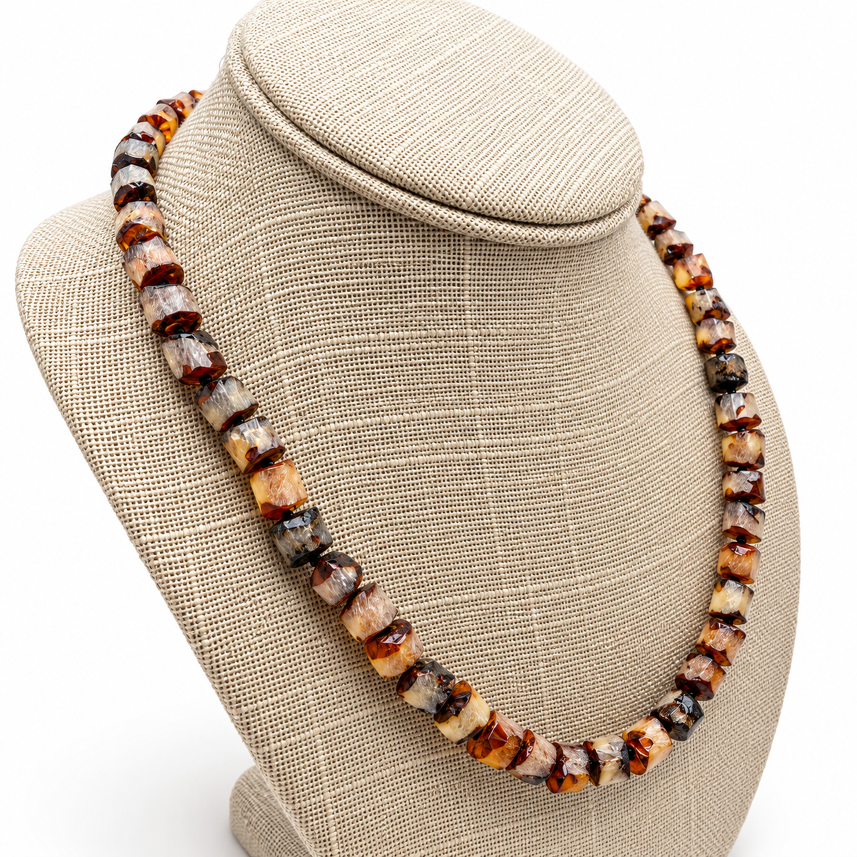 Genuine Baltic Amber Men’s Necklace – Natural Cone Shaped Amber Beads