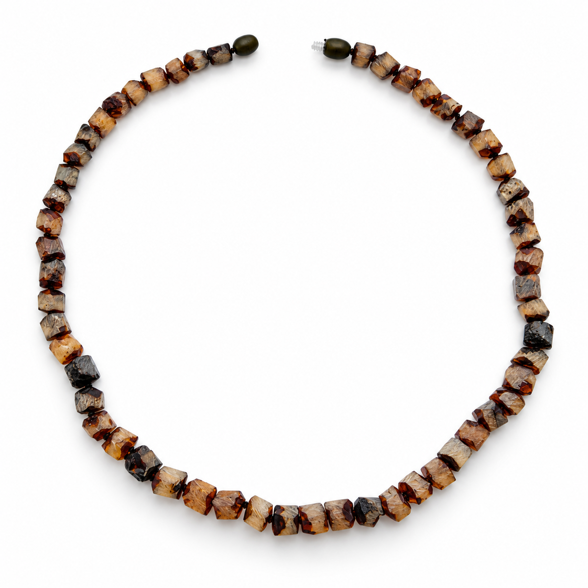 Genuine Baltic Amber Men’s Necklace – Natural Cone Shaped Amber Beads