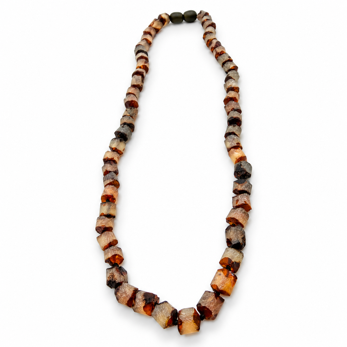 Genuine Baltic Amber Men’s Necklace – Natural Cone Shaped Amber Beads