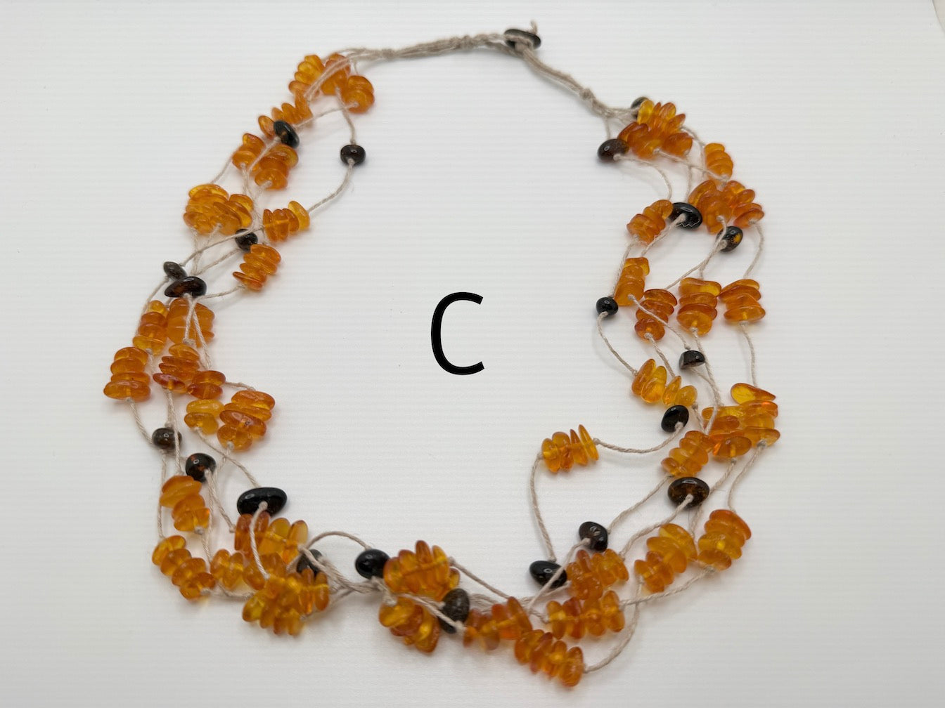 Genuine Baltic Amber Multi-Strand Knotted Necklace – Handmade in Poland