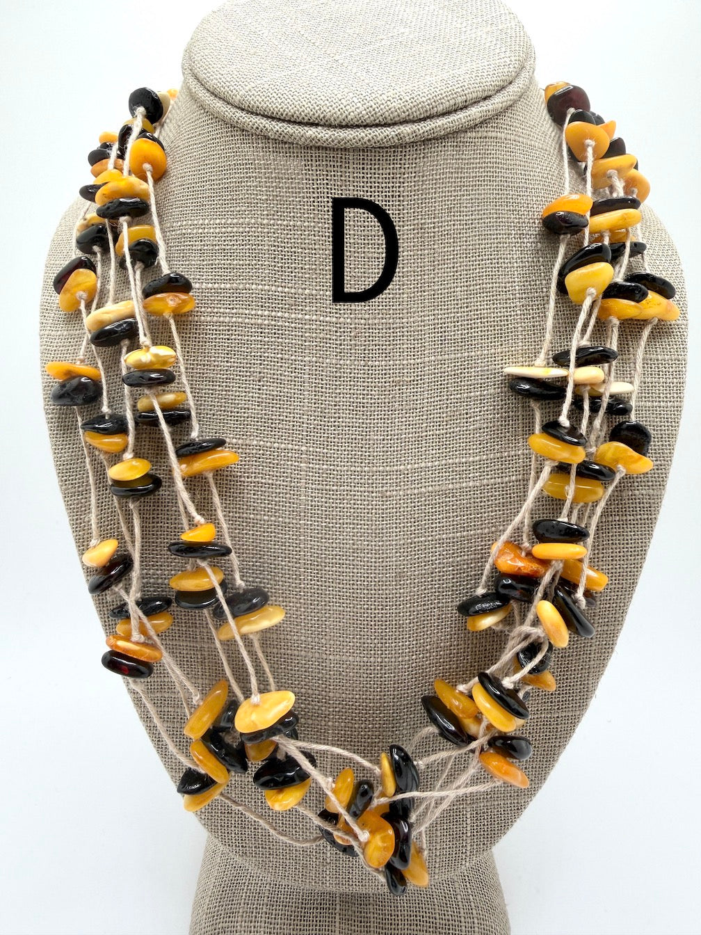 Genuine Baltic Amber Multi-Strand Knotted Necklace – Handmade in Poland