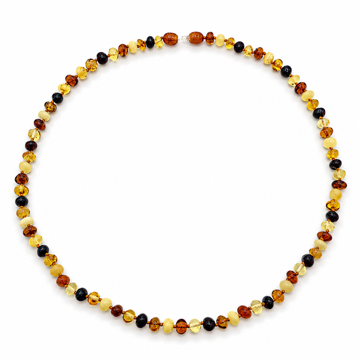 Genuine Baltic Amber Multicolor Bead Necklace Handmade Baltic Amber Necklace Lightweight Everyday Amber Jewelry Gift for Her