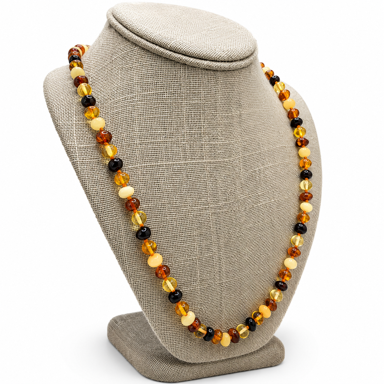 Genuine Baltic Amber Multicolor Bead Necklace Handmade Baltic Amber Necklace Lightweight Everyday Amber Jewelry Gift for Her