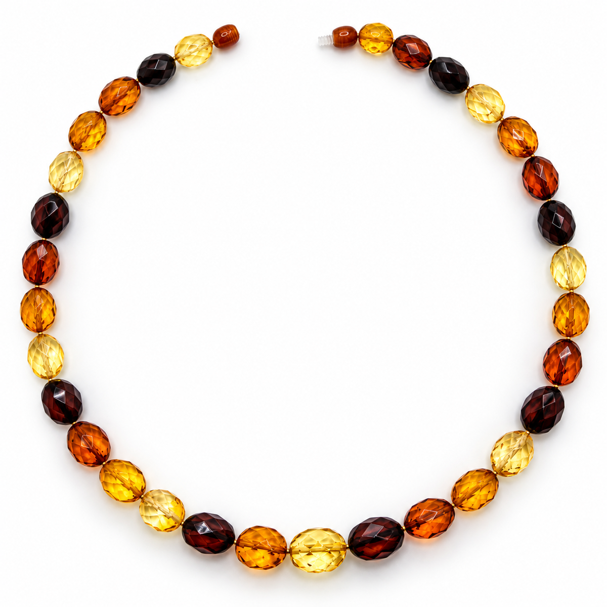 Genuine Baltic Amber Multicolor Faceted Necklace