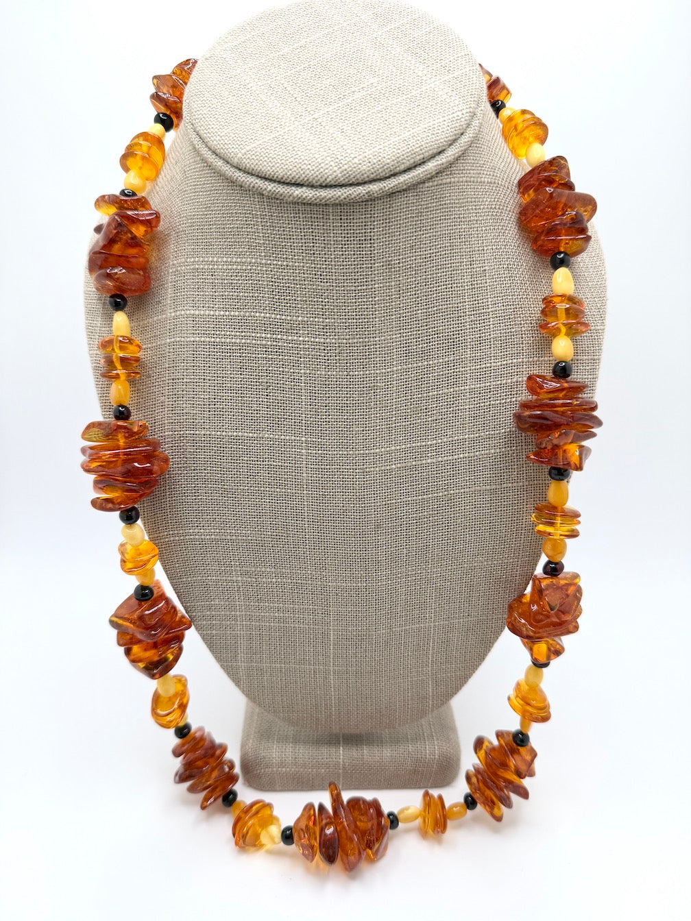 Genuine Baltic Amber Ombré Chip Necklace • Honey • Butterscotch • Cherry, 28” Length