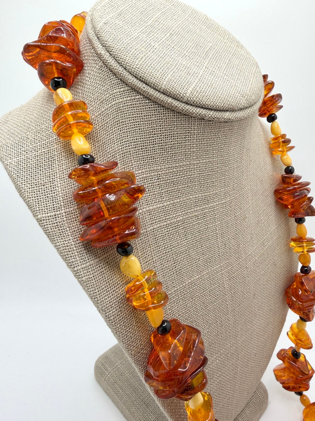 Genuine Baltic Amber Ombré Chip Necklace • Honey • Butterscotch • Cherry, 28” Length