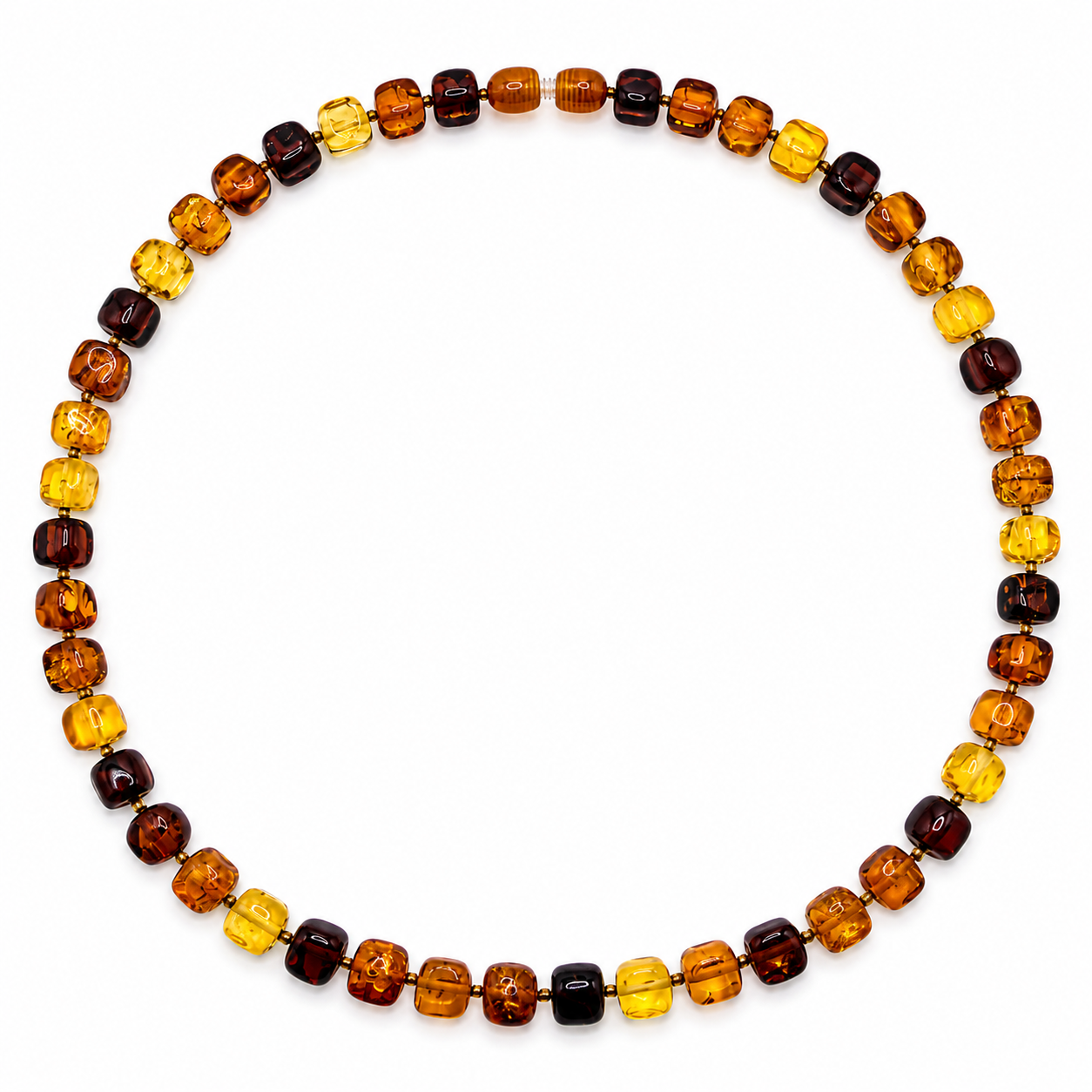 Genuine Baltic Amber Ombre Cube Necklace