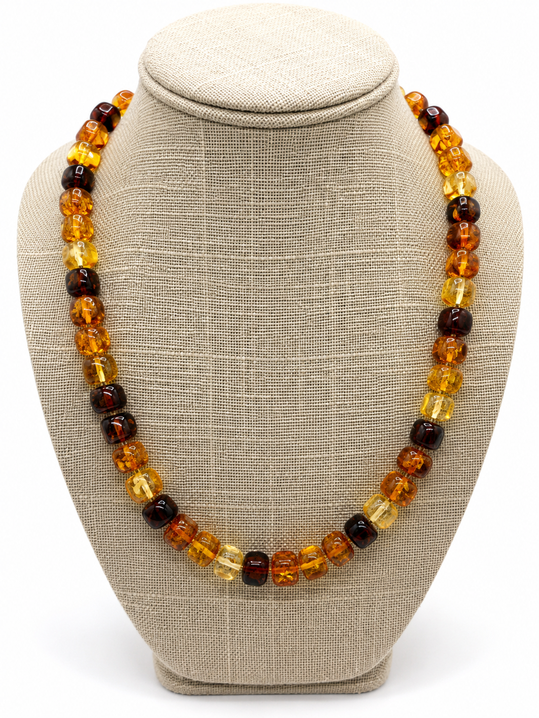Genuine Baltic Amber Ombre Cube Necklace