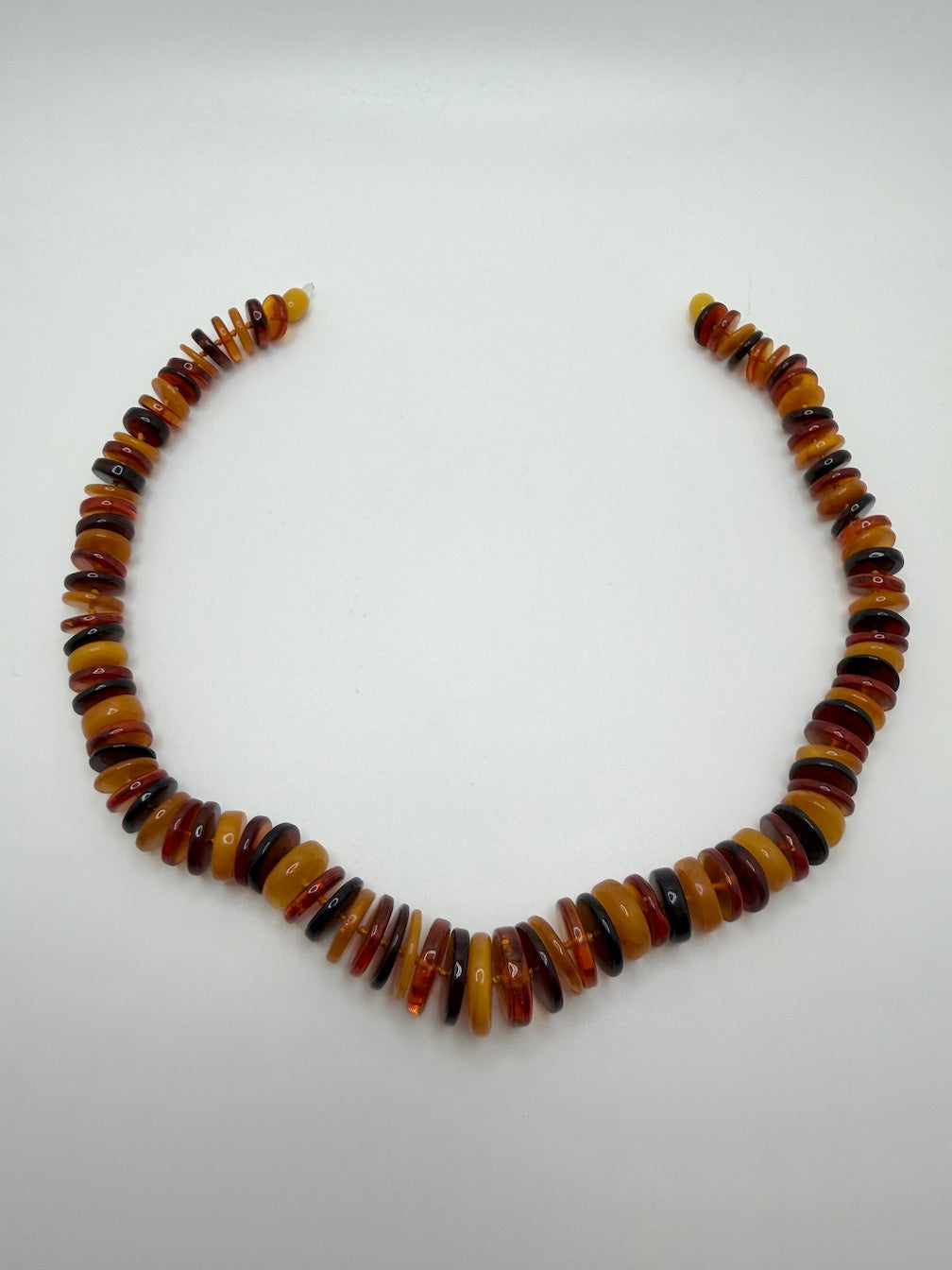 Genuine Baltic Amber Ombré Necklace | Donut Shape Amber Beads | Lemon, Butterscotch, Honey & Cherry Amber