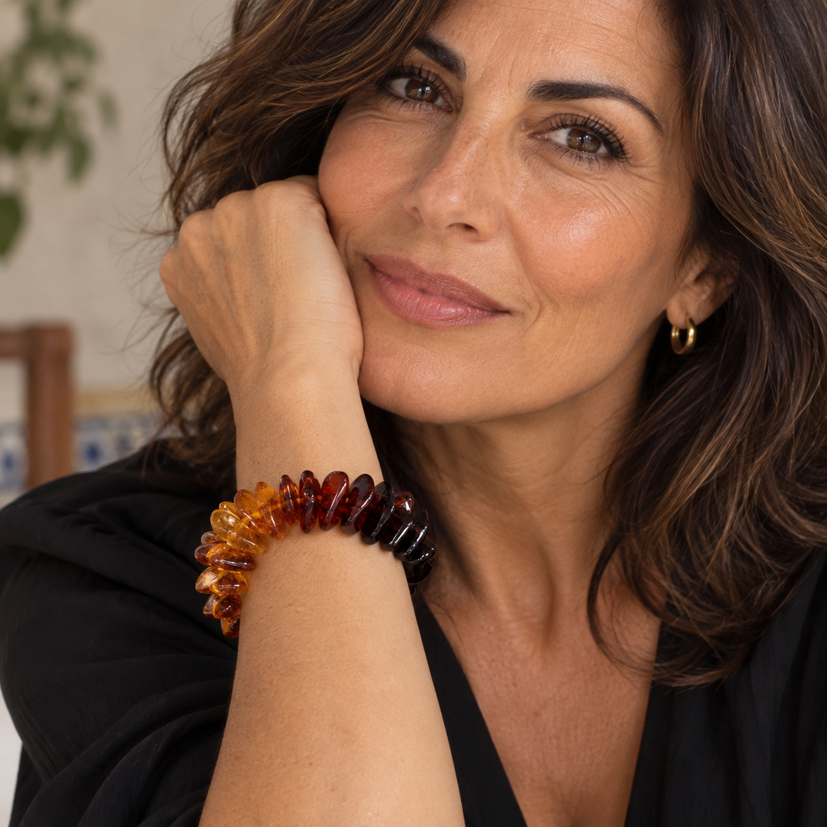 Genuine Baltic Amber Ombre Stretch Bracelet