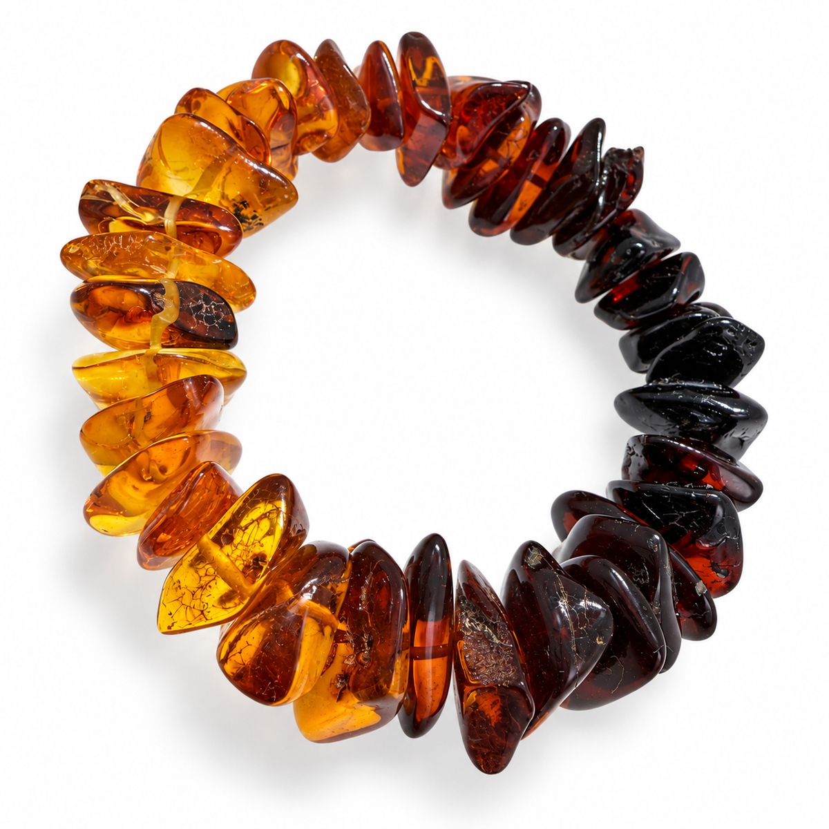 Genuine Baltic Amber Ombre Stretch Bracelet
