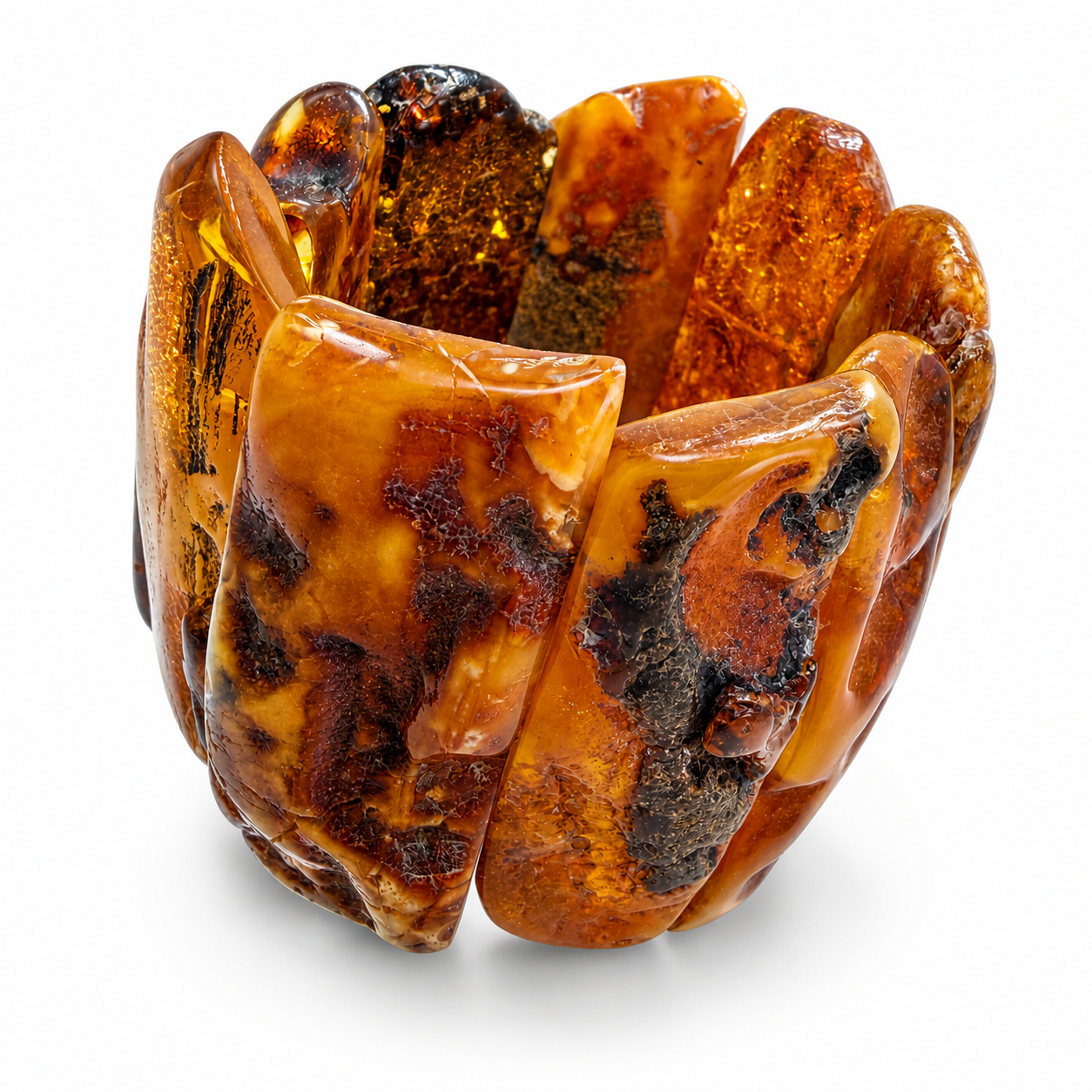 Genuine Baltic Amber Oversized Chunk Bracelet – Lemon Butter, Butterscotch & Honey | Museum Quality | One of a Kind Statement Piece | 166g