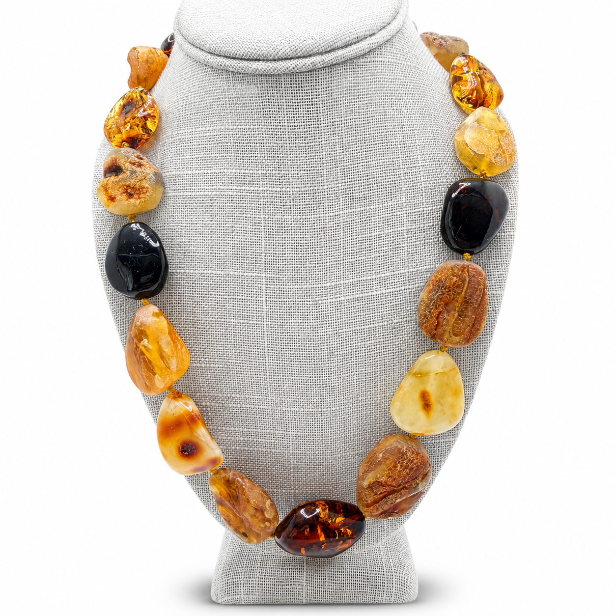 Genuine Baltic Amber Multicolor Chunk Necklace