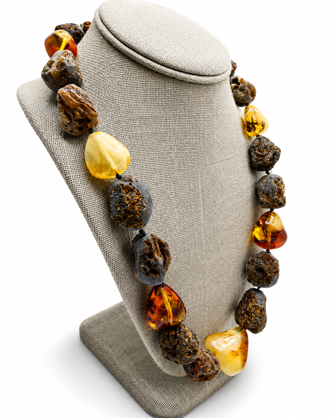 Genuine Baltic Amber Statement Necklace – Raw & Polished Amber Necklace