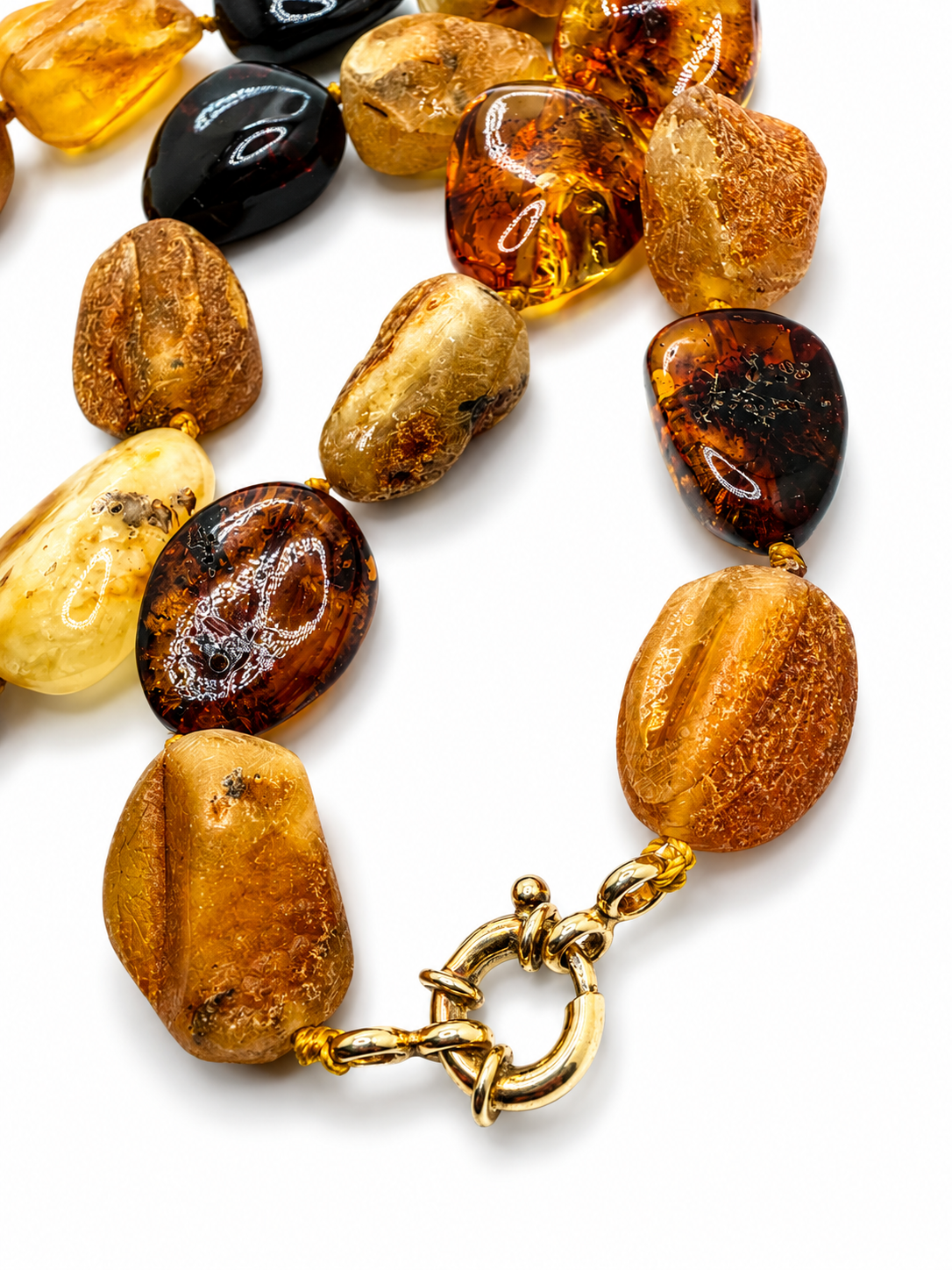 Genuine Baltic Amber Multicolor Chunk Necklace