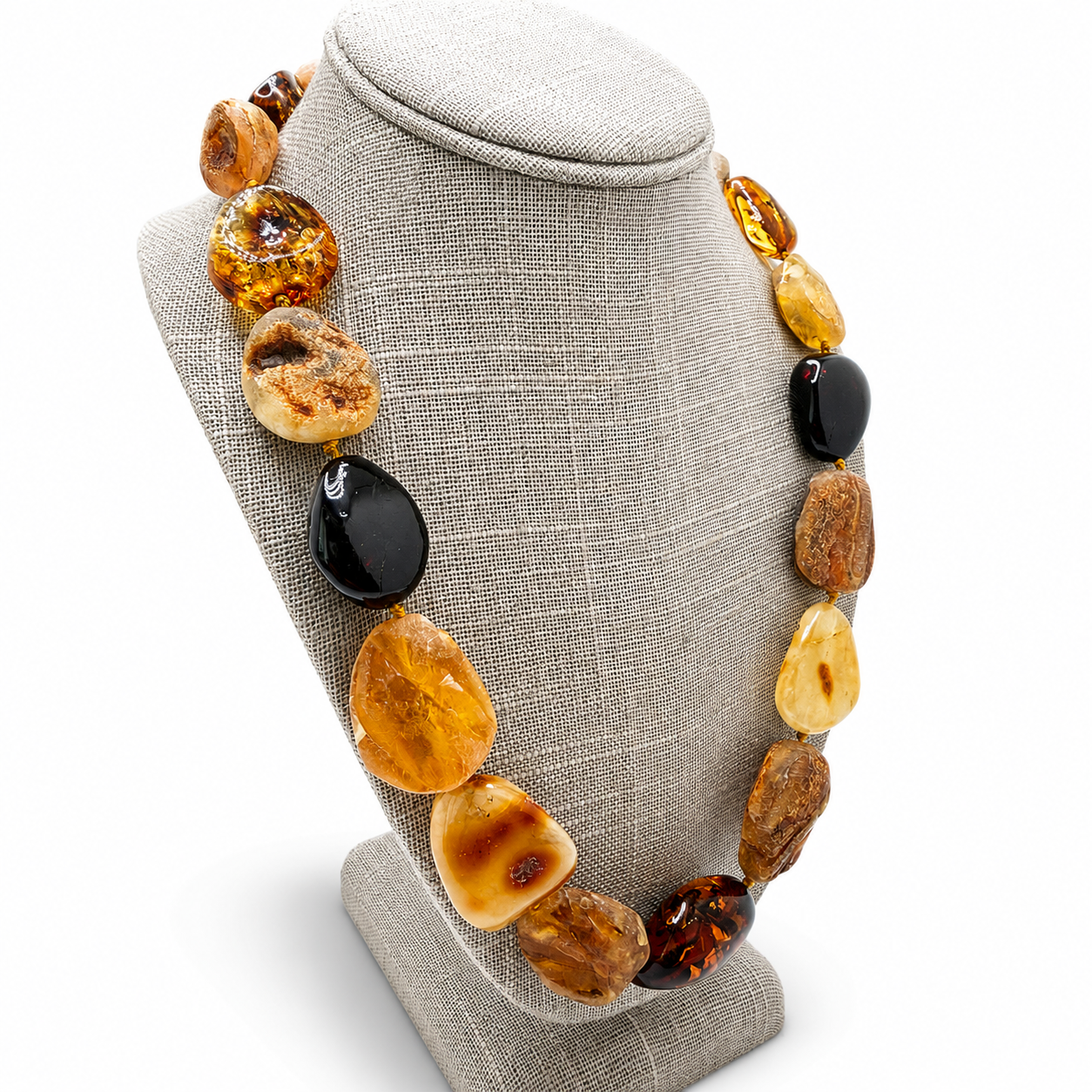 Genuine Baltic Amber Multicolor Chunk Necklace